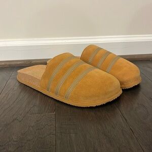 Adidas Adimule LEA shoes slippers slides Mules new GY2555 brown Mens Size 8